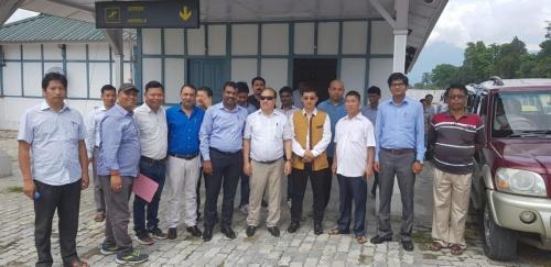 Tezu temporary Terminal building-  04/5/18 with AAI & Dist. Officers.